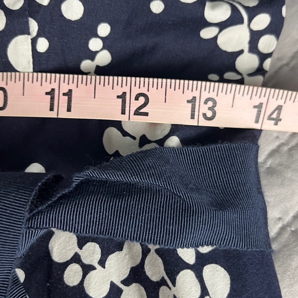 Boden Navy Button-Up Shirt with White Dot Vine Pattern - Picture 13 of 14